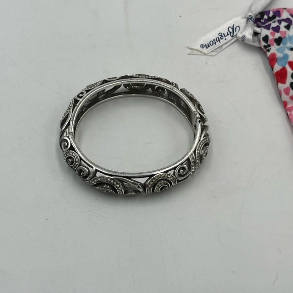 BRIGHTON Vintage ANAHITA Scrolled Crystal Hinged Bangle Bracelet Retired #476 - Picture 8 of 9